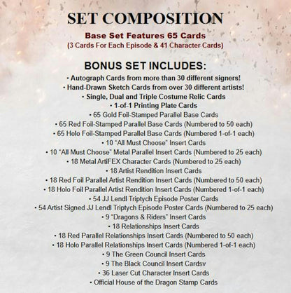 2026 Rittenhouse House of the Dragon Series 2 Hobby Box sell sheet 3