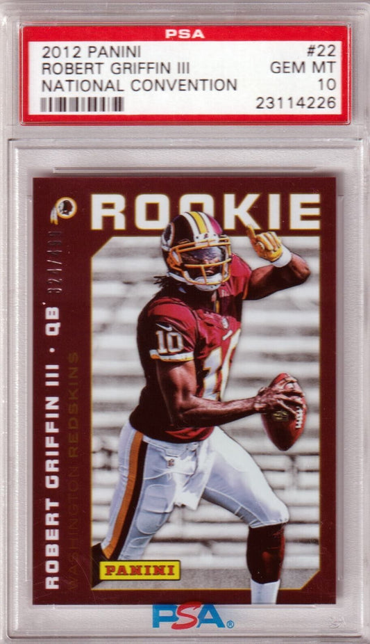 ROBERT GRIFFIN III 2012 National Convention RC Rookie #/499 PSA 10 - REDSKINS - Columbia Hobby - Sports Card Boxes - Toploaders - Card Savers