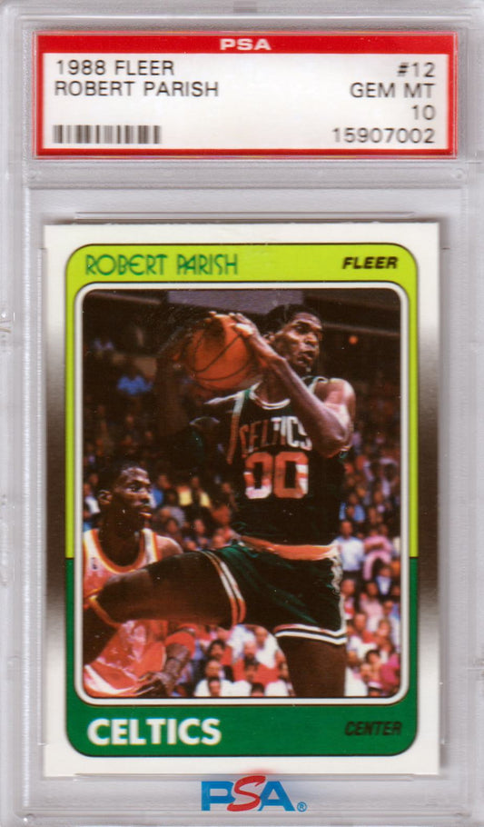 ROBERT PARISH Parish 1988 - 89 Fleer #12 PSA 10 GEM MINT - CELTICS HOF - Columbia Hobby - Sports Card Boxes - Toploaders - Card Savers