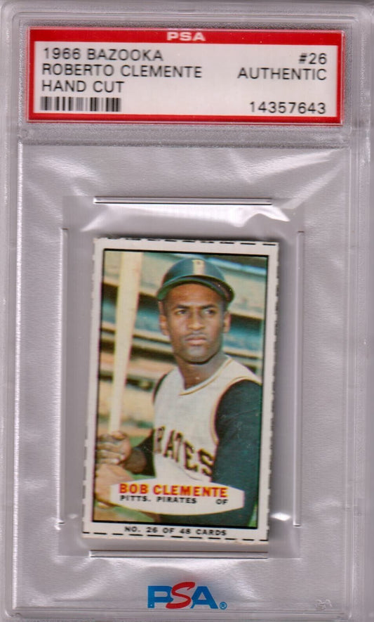 ROBERTO CLEMENTE 1966 Bazooka #26 PSA Authentic - PIRATES - Columbia Hobby - Sports Card Boxes - Toploaders - Card Savers
