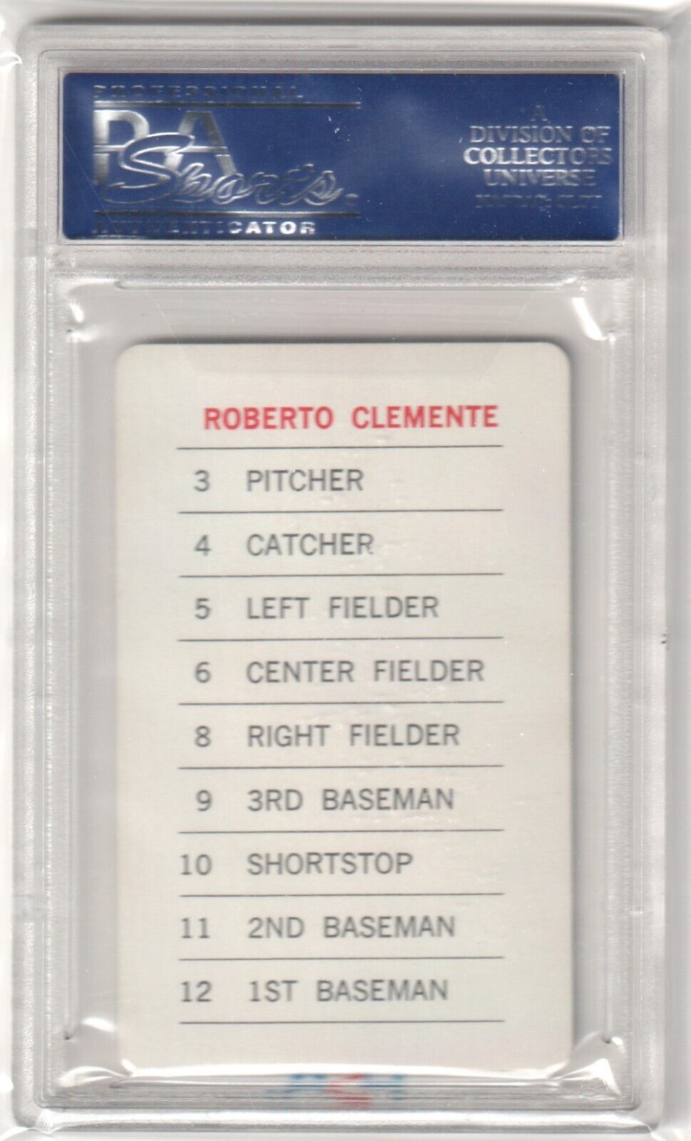 ROBERTO CLEMENTE 1970 Milton Bradley PSA 8.5 NM - MT+ - PIRATES - Columbia Hobby - Sports Card Boxes - Toploaders - Card Savers