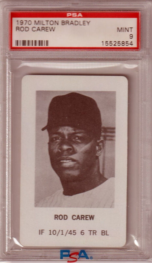 ROD CAREW 1970 MILTON BRADLEY PSA 9 MINT - TWINS - Columbia Hobby - Sports Card Boxes - Toploaders - Card Savers