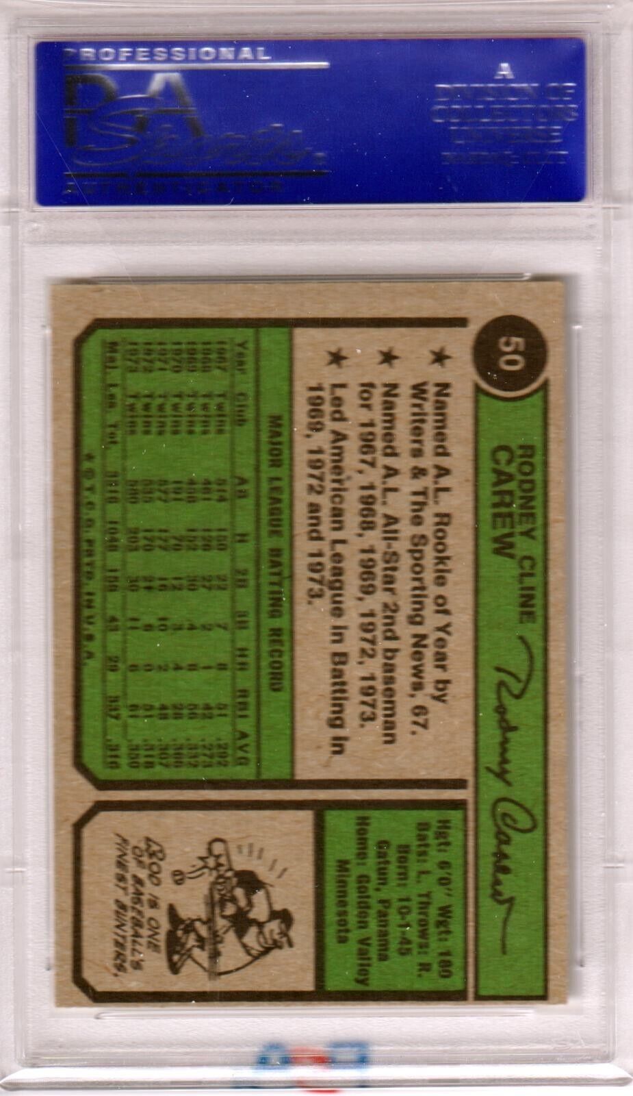 ROD CAREW 1974 Topps #50 PSA 8 NM - MT - TWINS - Columbia Hobby - Sports Card Boxes - Toploaders - Card Savers