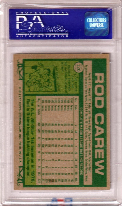 ROD CAREW 1977 Topps #120 PSA 8 NM - MT - TWINS - Columbia Hobby - Sports Card Boxes - Toploaders - Card Savers