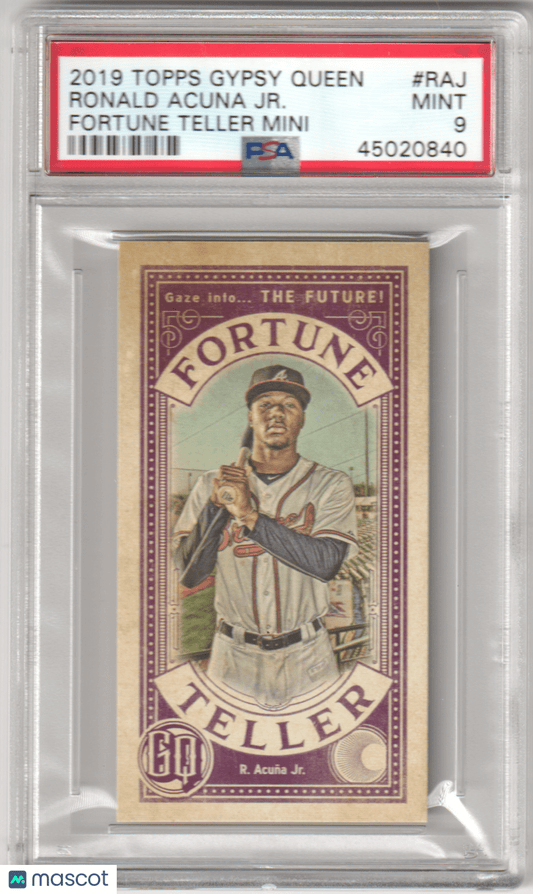 RONALD ACUNA JR. 2019 Topps Gypsy Queen Fortune Teller Mini RAJ PSA 9 MINT - Columbia Hobby - Sports Card Boxes - Toploaders - Card Savers