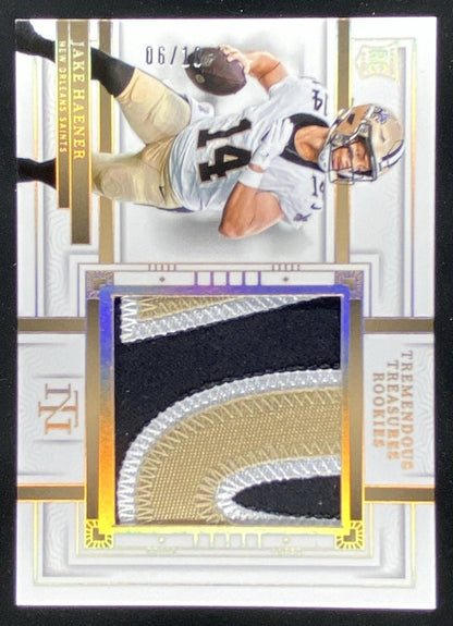 2023 Panini National Treasures Jake Haener trading card