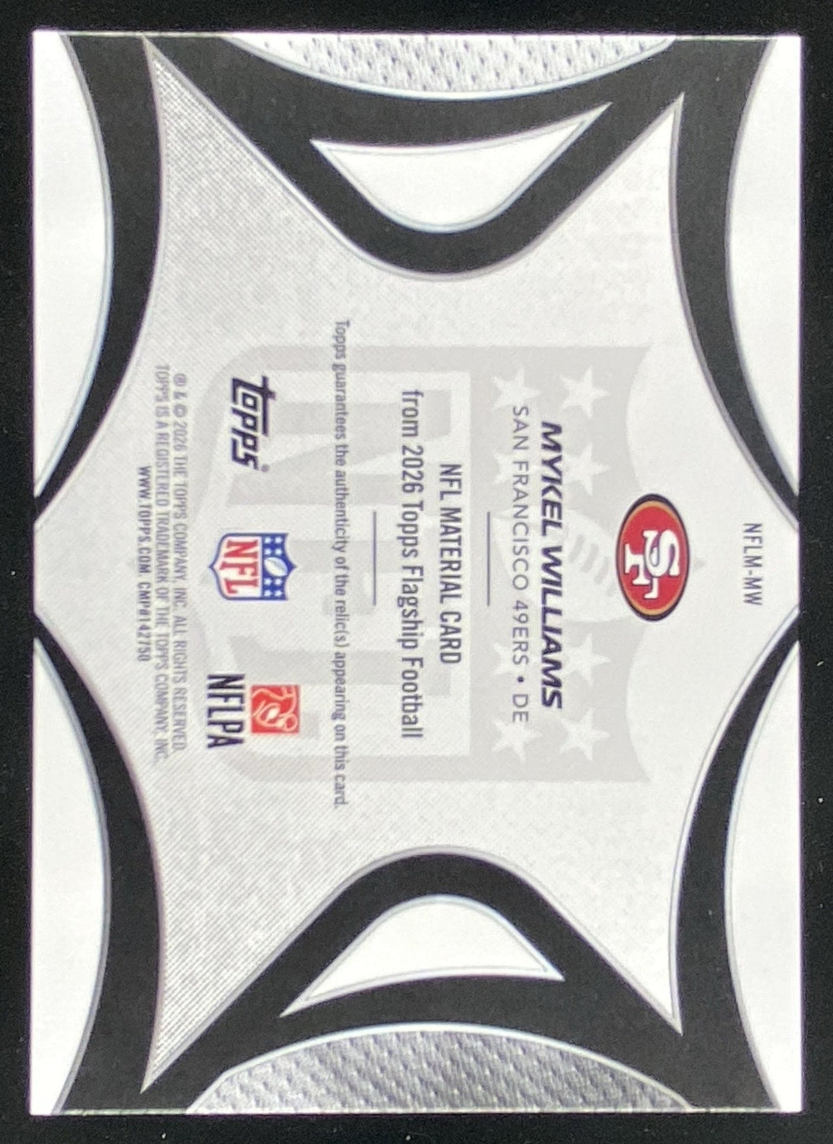 2026 Topps Mykel Williams #NFLM-MW trading card