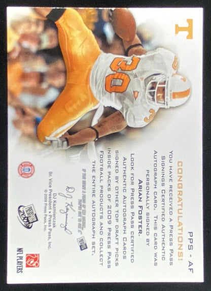 2009 Press Pass Arian Foster #PPS-AF trading card