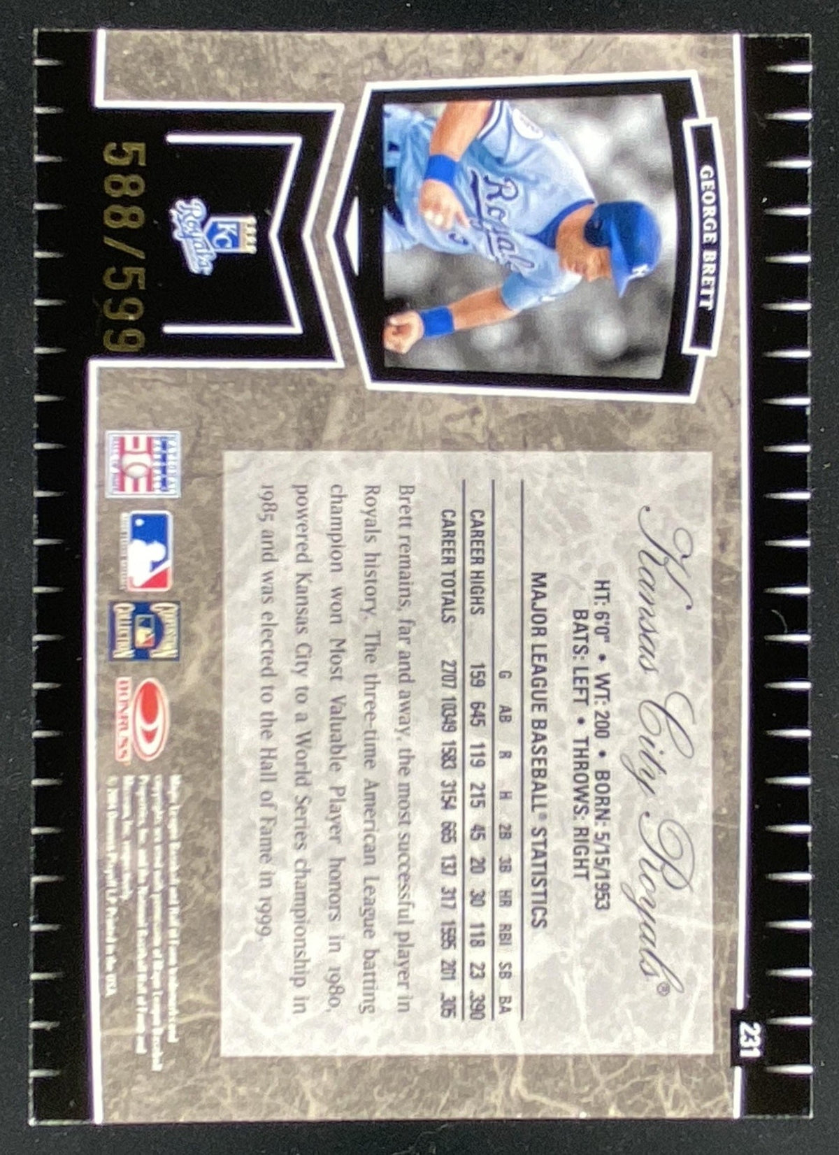 2004 Leaf Certified Cuts George Brett #231 trading card