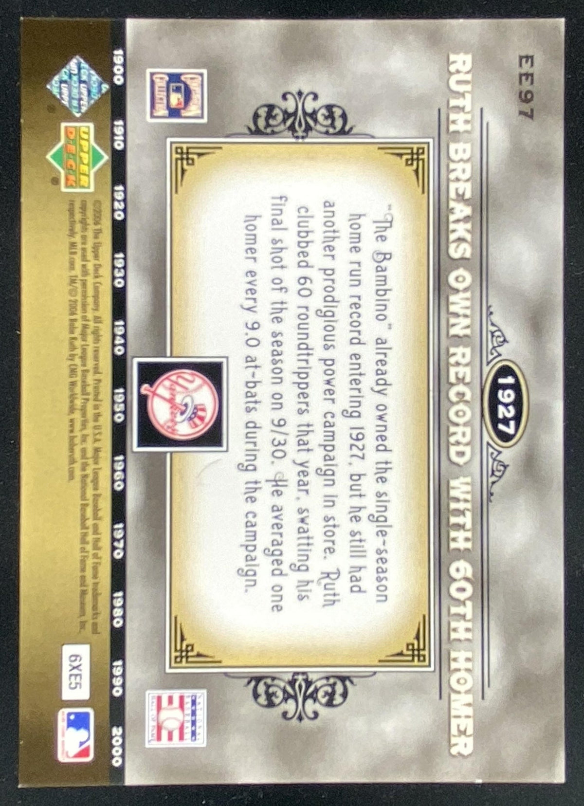 2006 Upper Deck Babe Ruth #EE97 trading card