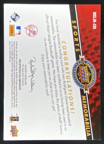 2009 Upper Deck 20th Anniversary Ivan Rodriguez trading card
