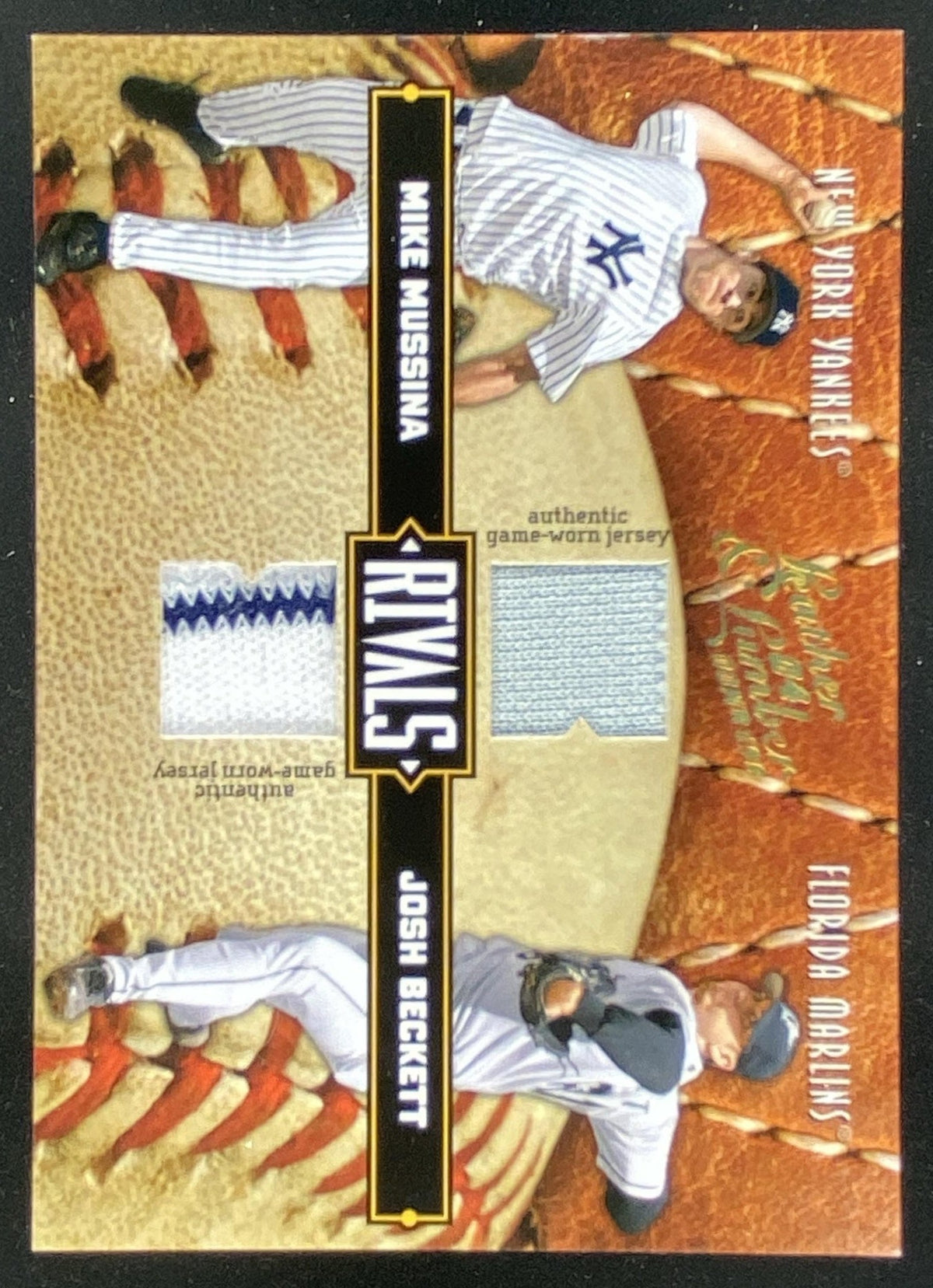 2004 Donruss Leather & Lumber Mike Mussina / Josh Beckett trading card