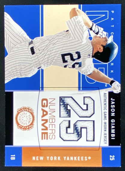 2003 Fleer Patchworks Jason Giambi #JG-NG trading card