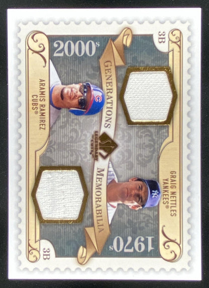 2009 SP Legendary Cuts Aramis Ramirez / Graig Nettles trading card
