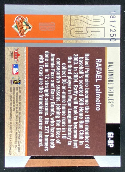 2004 Fleer Genuine Insider Rafael Palmeiro #GI-RP trading card