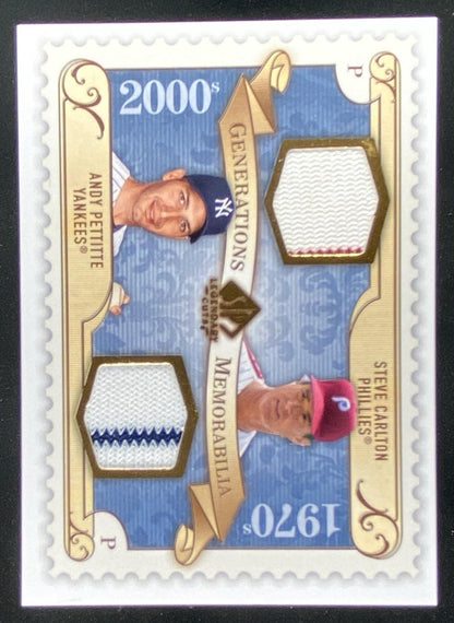 2009 SP Legendary Cuts Andy Pettitte / Steve Carlton #GM-CP trading card