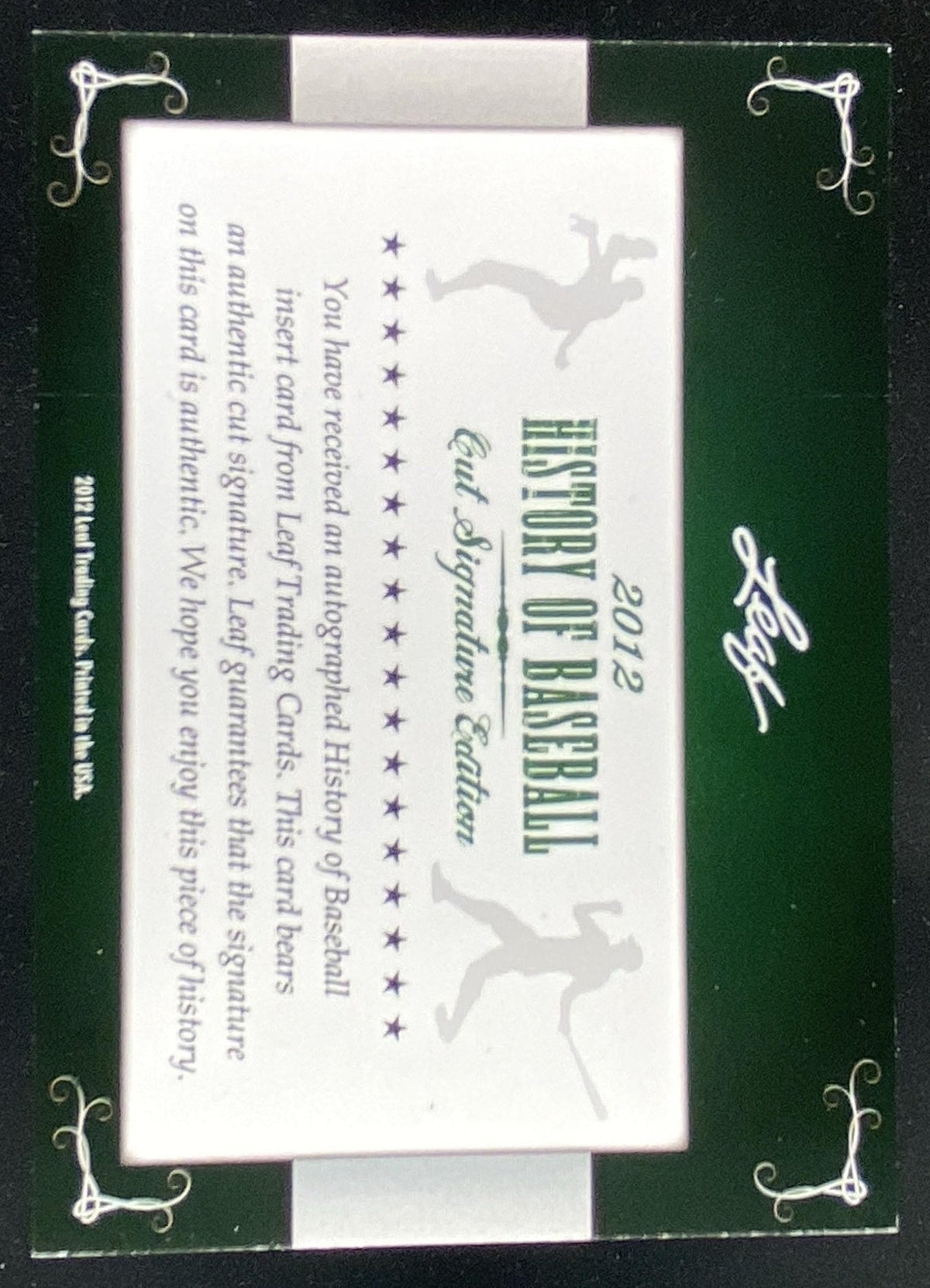 2012 Leaf Cut Signature History of Baseball George Kell trading card