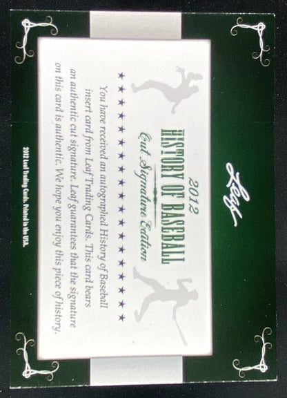2012 Leaf Cut Signature History of Baseball George Kell trading card
