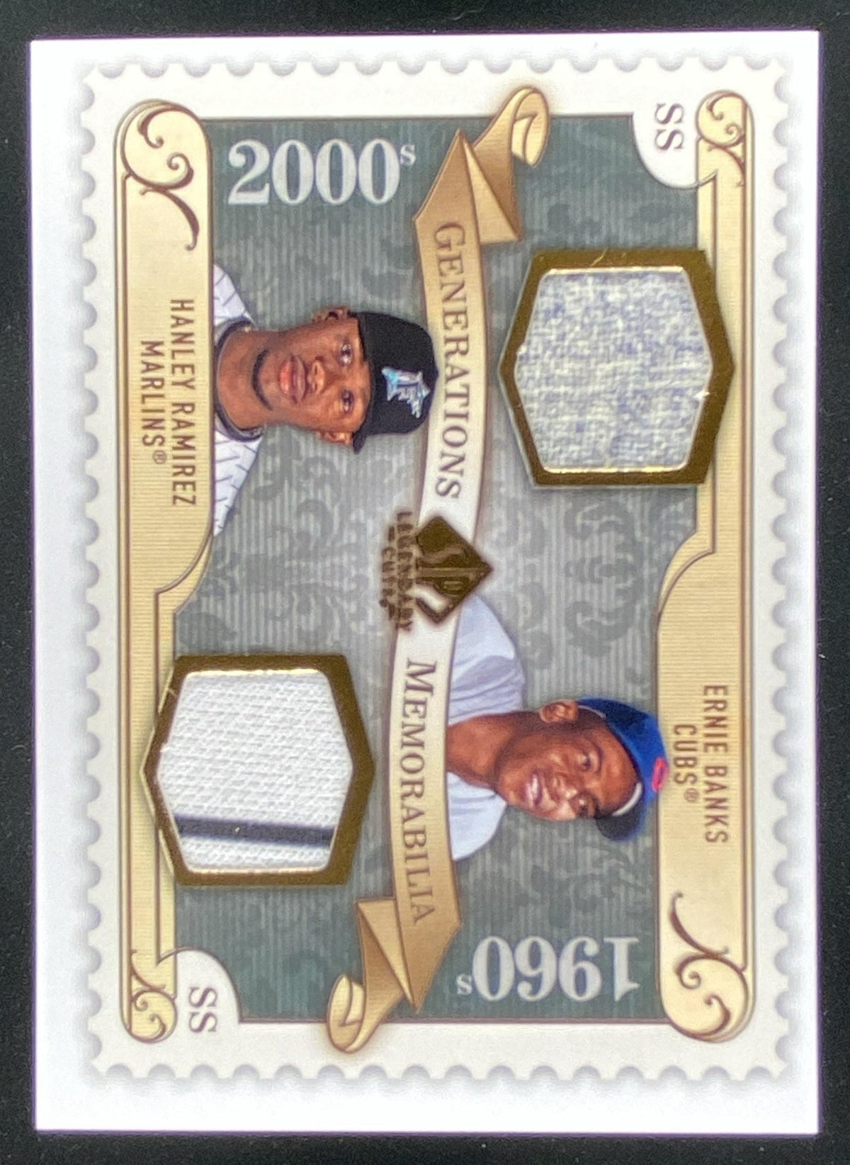 2009 SP Legendary Cuts Hanley Ramirez / Ernie Banks trading card