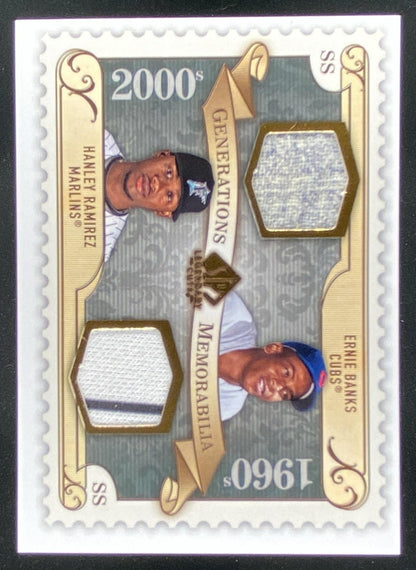 2009 SP Legendary Cuts Hanley Ramirez / Ernie Banks trading card