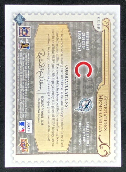 2009 SP Legendary Cuts Hanley Ramirez / Ernie Banks trading card