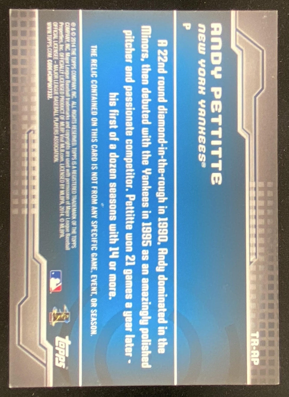 2014 Topps Andy Pettitte #TR-AP trading card