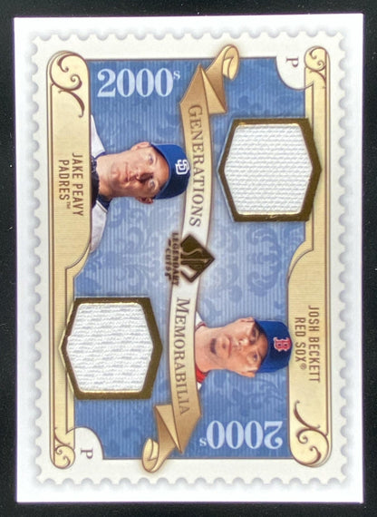 2009 SP Legendary Cuts Josh Beckett / Jake Peavy #GM-PB trading card
