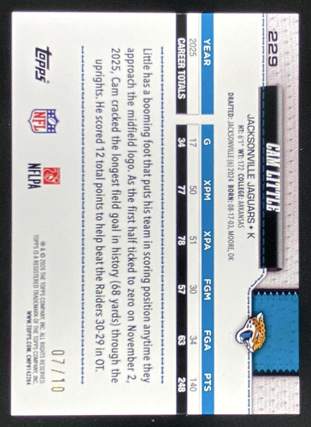 2026 Topps Cam Little #229 trading card