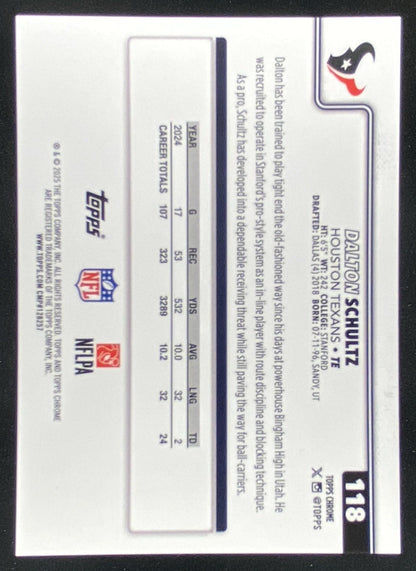 2025 Topps Chrome Dalton Schultz #118 trading card