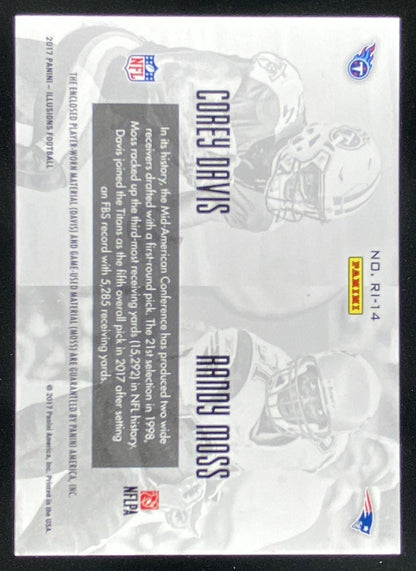 2017 Panini Illusions Corey Davis / Randy Moss #RI-14 trading card