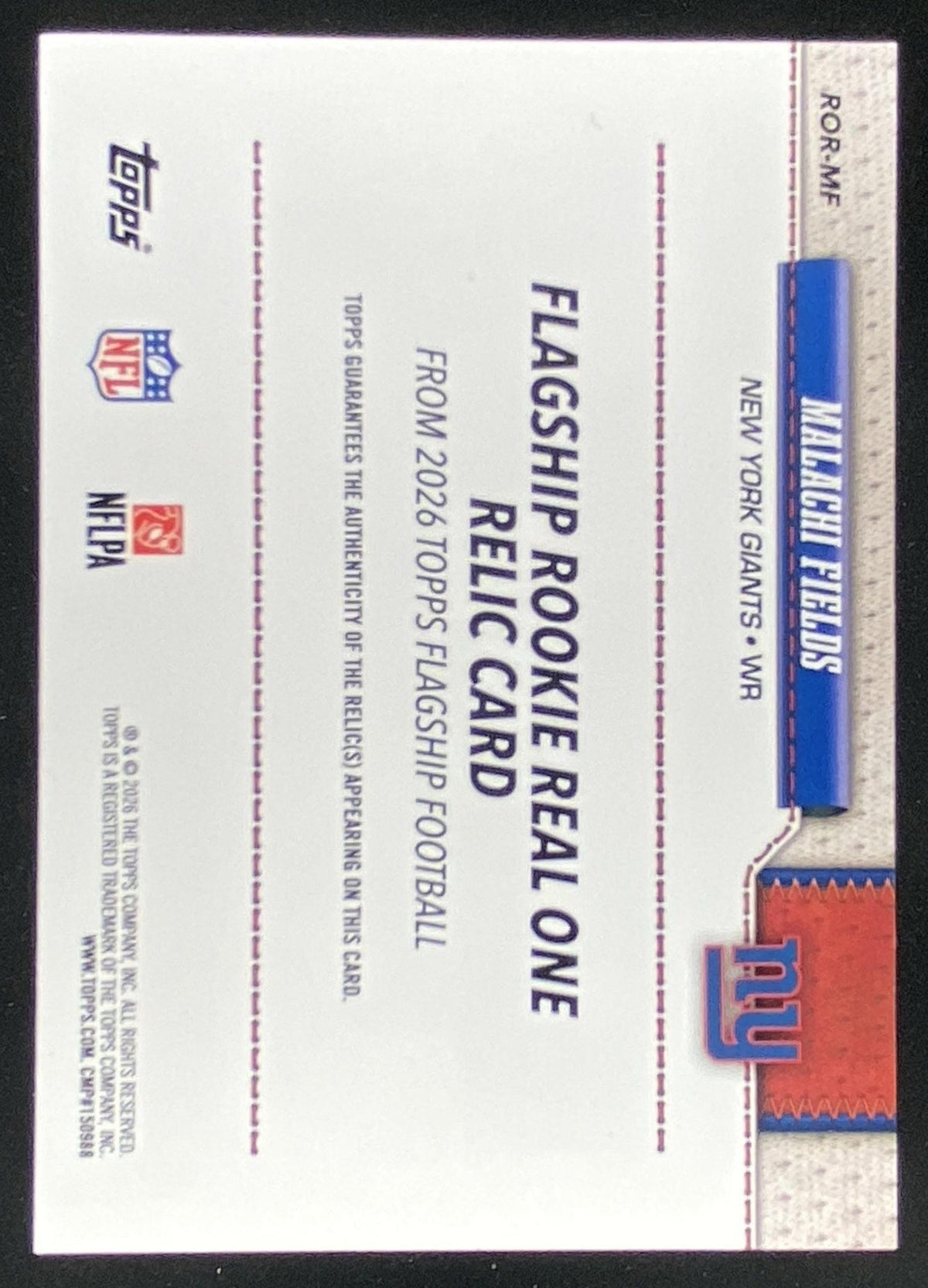 2026 Topps Malachi Fields #ROR-MF trading card