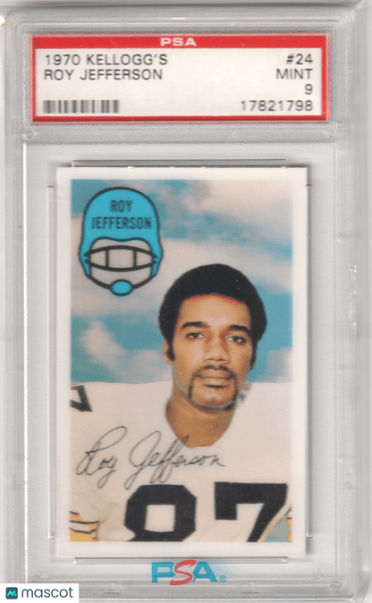 ROY? JEFFERSON 1970 Kellogg's 24 PSA 9 MINT - STEELERS - Columbia Hobby - Sports Card Boxes - Toploaders - Card Savers