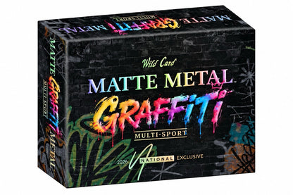 2026 Wild Card Matte Metal Graffiti Multi-Sport Edition Box
2026 Wild Card Matte Metal Graffiti autograph card
2026 Wild Card Matte Metal Graffiti true 1-of-1 trading card
2026 Wild Card Matte Metal Graffiti original artwork card
2026 Wild Card Matte Metal Graffiti premium matte-metal trading card
2026 Wild Card Matte Metal Graffiti Multi-Sport card