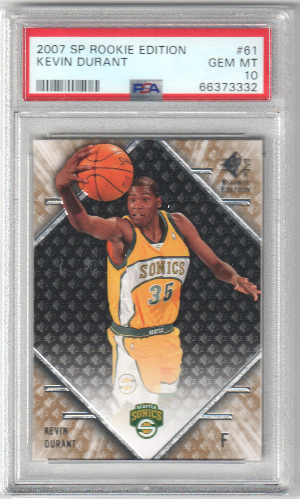 KEVIN DURANT 2007 SP Rookie Edition RC #61 PSA 10 GEM MINT