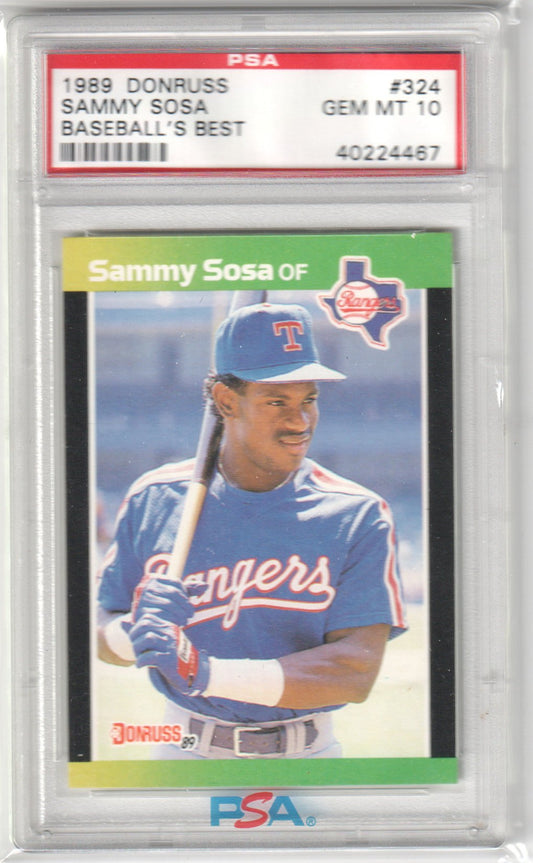 Sammy Sosa 1989 Donruss Baseball's Best RC Rookie #324 PSA 10 GEM MINT - Columbia Hobby - Sports Card Boxes - Toploaders - Card Savers