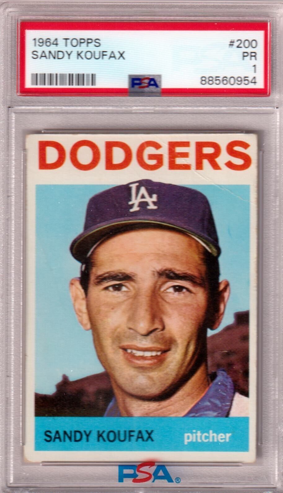SANDY KOUFAX 1964 Topps #200 PSA 1 PR - DODGERS - Columbia Hobby - Sports Card Boxes - Toploaders - Card Savers