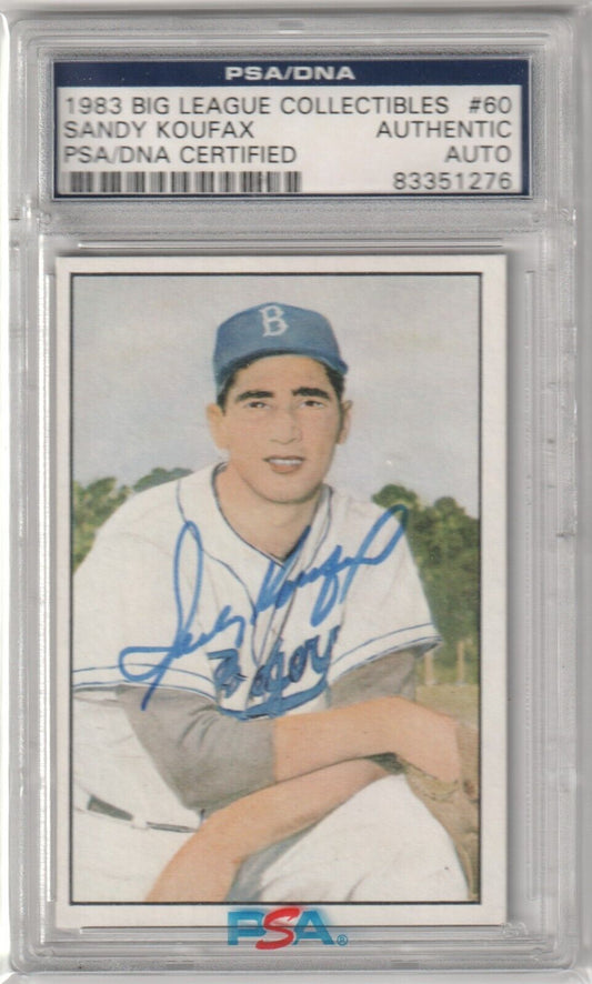 SANDY KOUFAX 1983 Big League Collectibles Autograph Auto PSA / DNA - DODGERS - Columbia Hobby - Sports Card Boxes - Toploaders - Card Savers