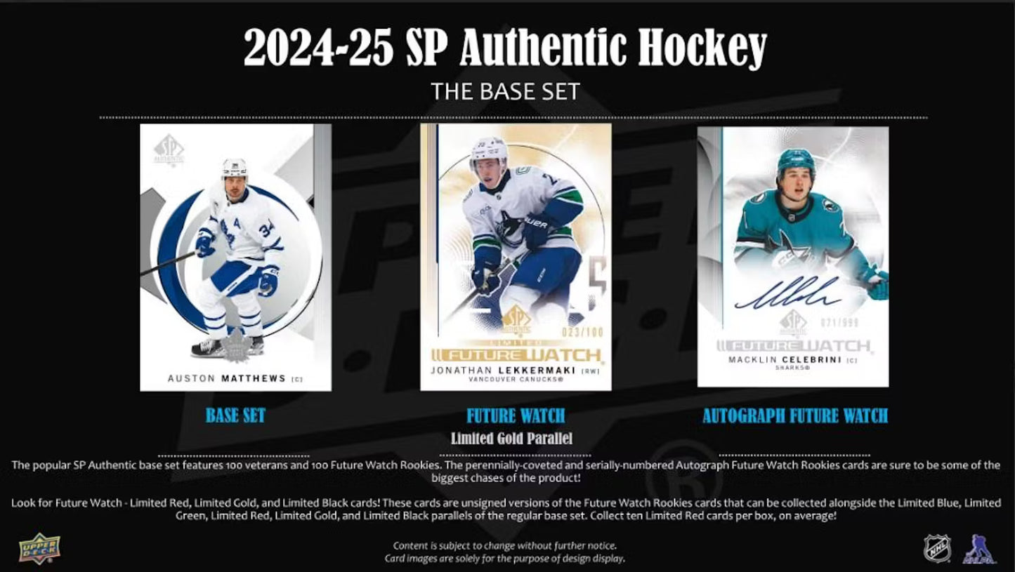 2024/25 Upper Deck SP Authentic Hockey Hobby Box | Columbia Sports Cards