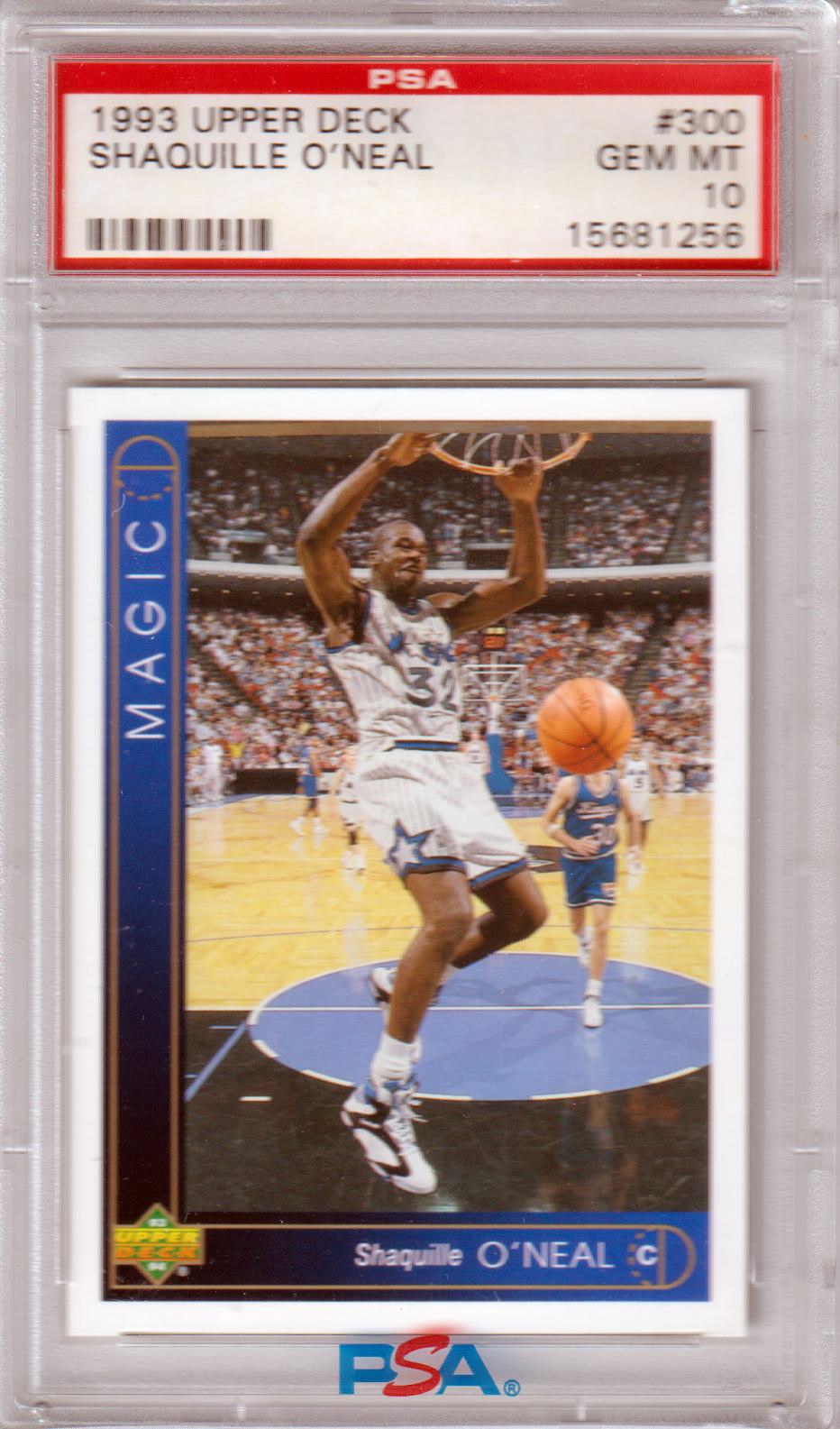 SHAQUILLE O'NEAL 1993 - 94 Upper Deck #300 PSA 10 GEM MINT - MAGIC - Columbia Hobby - Sports Card Boxes - Toploaders - Card Savers