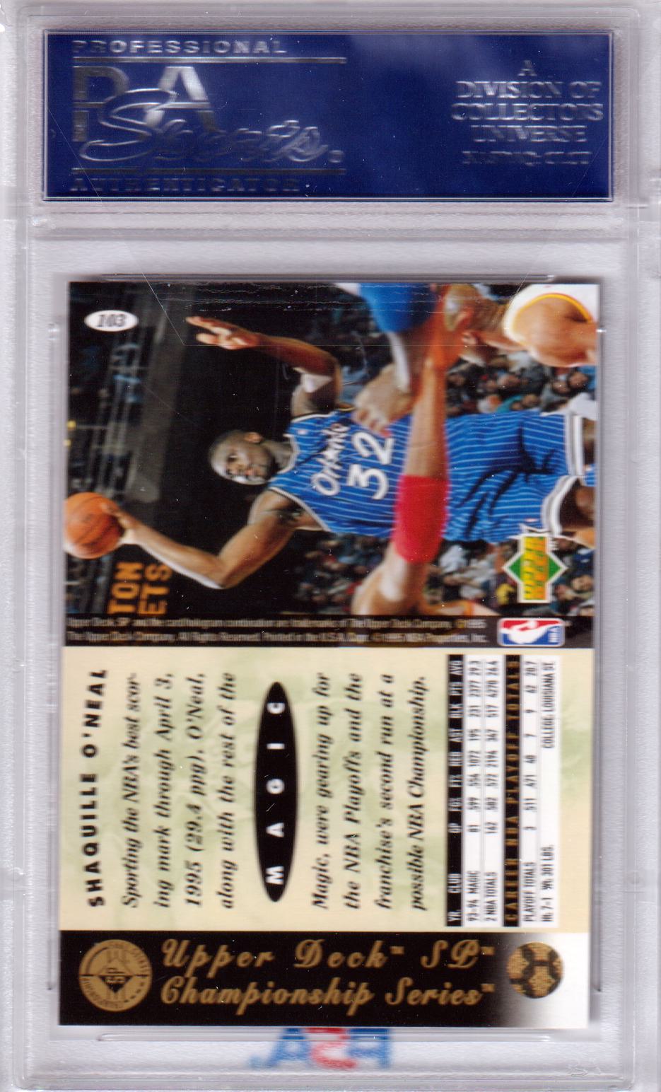 SHAQUILLE O'NEAL 1994 Upper Deck SP Championship #103 PSA 10 GEM MINT - POP 14 - Columbia Hobby - Sports Card Boxes - Toploaders - Card Savers