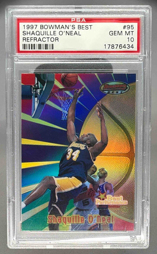 SHAQUILLE O'NEAL 1997 BOWMAN'S BEST REFRACTOR PSA 10 - LAKERS - Columbia Hobby - Sports Card Boxes - Toploaders - Card Savers