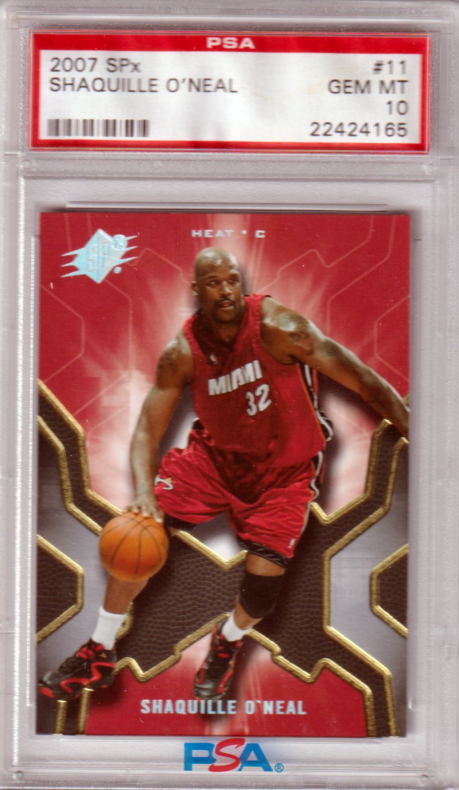 SHAQUILLE O'NEAL 2007 - 08 Upper Deck SPx #11 PSA 10 GEM MINT - HEAT - POP 5 - Columbia Hobby - Sports Card Boxes - Toploaders - Card Savers