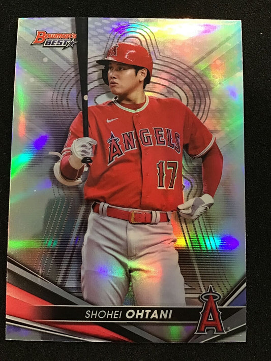 Shohei Ohtani 2022 Bowman's Best Refractor #25 Los Angeles Angels - Columbia Hobby - Sports Card Boxes - Toploaders - Card Savers