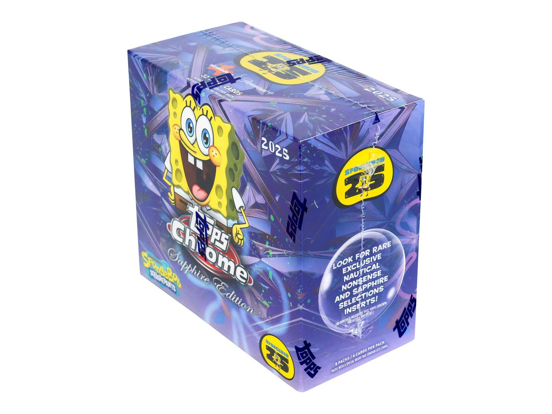 SpongeBob SquarePants Chrome Sapphire Hobby Box | Columbia Sports Cards - Columbia Hobby - Sports Card Boxes - Toploaders - Card Savers