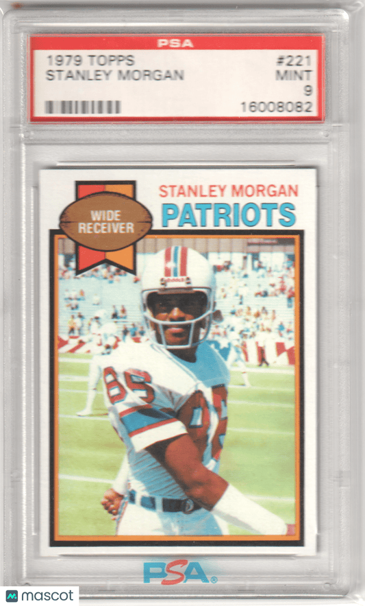 STANLEY MORGAN 1979 Topps 221 PSA 9 MINT - PATRIOTS - Columbia Hobby - Sports Card Boxes - Toploaders - Card Savers