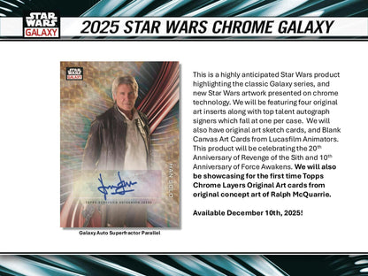 Star Wars Chrome Galaxy Hobby Box (Topps 2025) | Columbia Sports Cards - Columbia Hobby - Sports Card Boxes - Toploaders - Card Savers