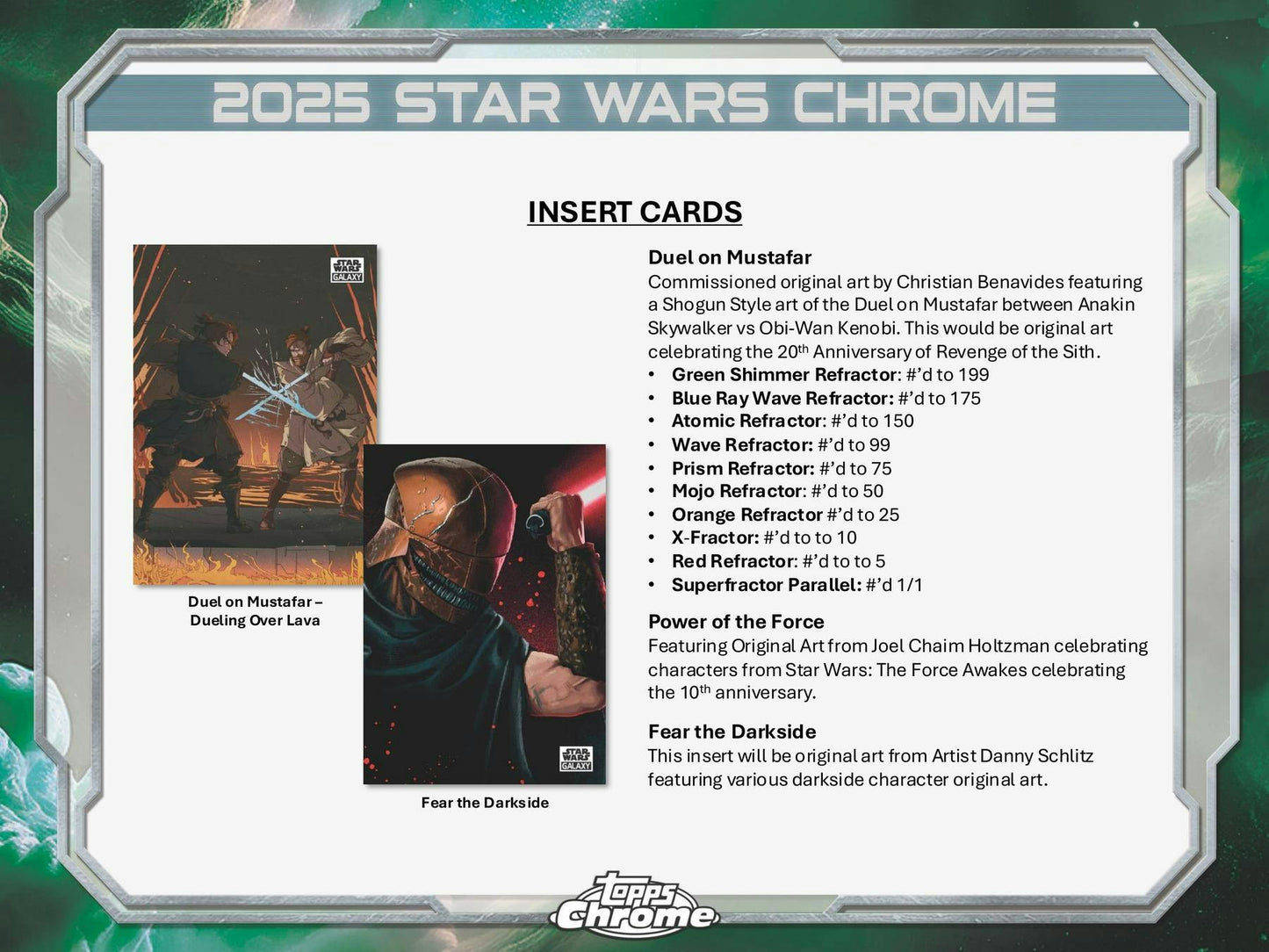 Star Wars Chrome Galaxy Hobby Box (Topps 2025) | Columbia Sports Cards - Columbia Hobby - Sports Card Boxes - Toploaders - Card Savers