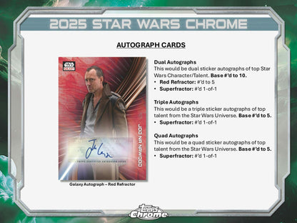 Star Wars Chrome Galaxy Hobby Box (Topps 2025) | Columbia Sports Cards - Columbia Hobby - Sports Card Boxes - Toploaders - Card Savers
