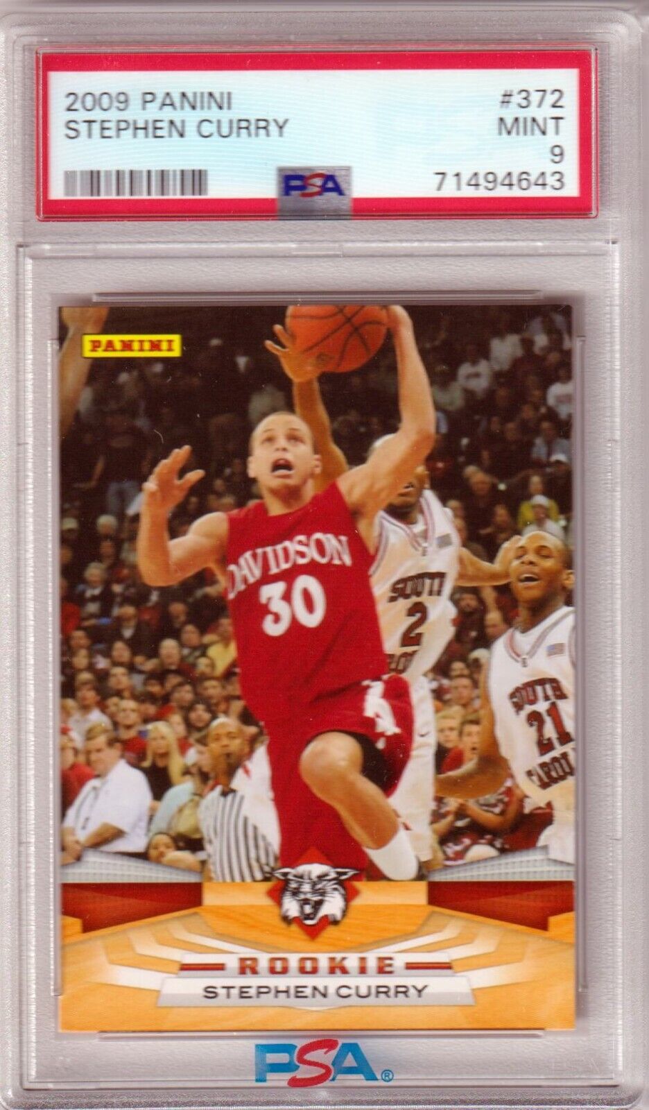 STEPHEN STEPH CURRY 2009 - 10 Panini RC Rookie #372 PSA 9 MINT - WARRIORS - Columbia Hobby - Sports Card Boxes - Toploaders - Card Savers