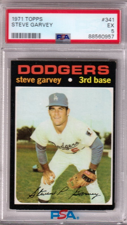 STEVE GARVEY 1971 Topps Rookie RC #341 PSA 5 EX - DODGERS - Columbia Hobby - Sports Card Boxes - Toploaders - Card Savers